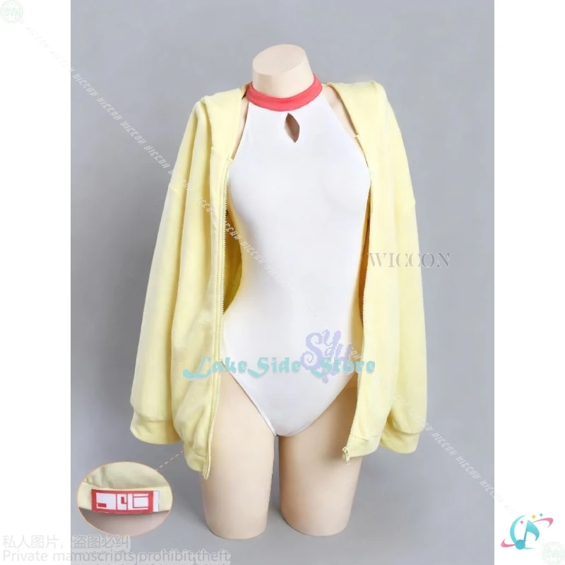Anime Game Blue Archive Cosplay Yurizono Seia Swimsuit Kawaii Light Yellow Jacket Hole Sun Hat Furry Earwear Jumpsuit Halloween