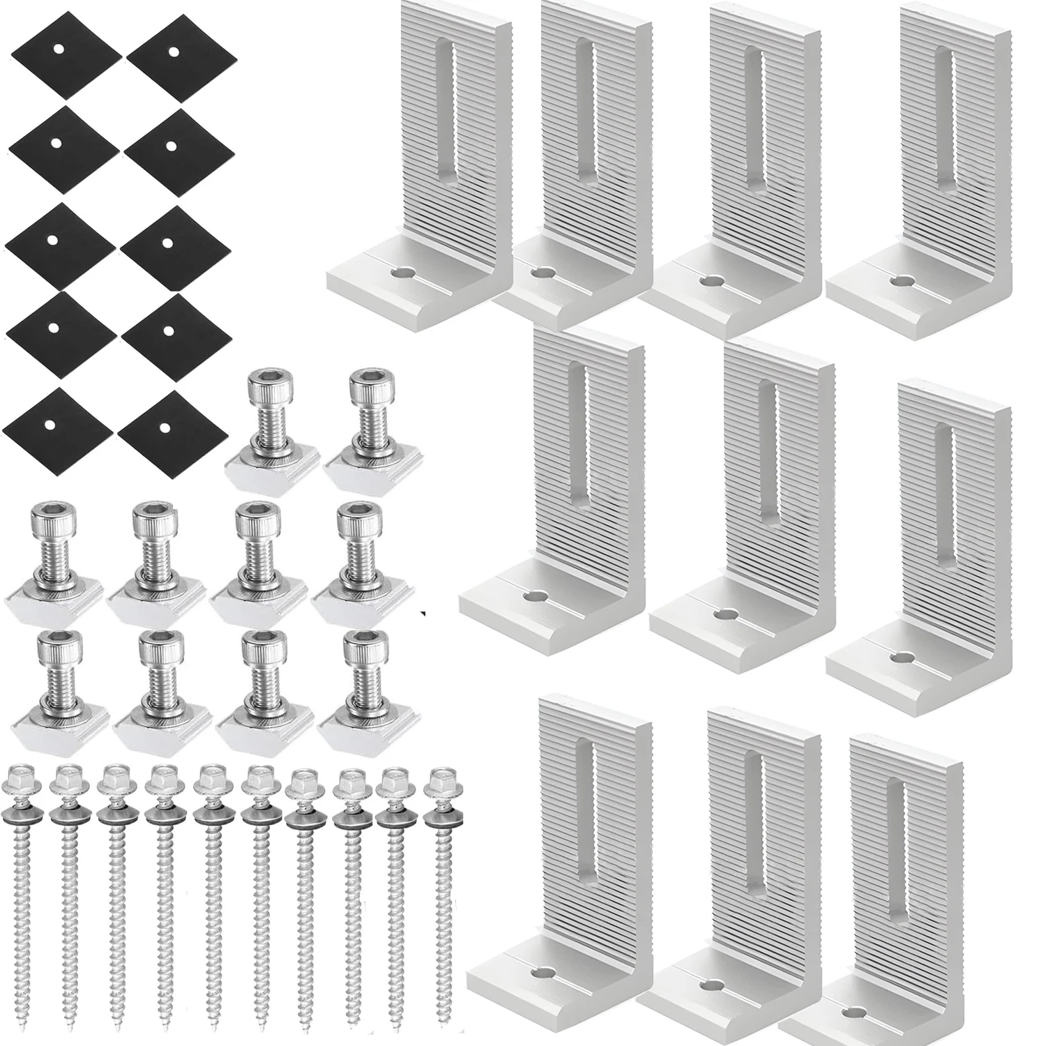 10/4pcs 90 Degree Aluminum Solar Panel Mounting L Brackets Angle PV Connection Angle  Rail Cross Interconnects for RV Boat Off