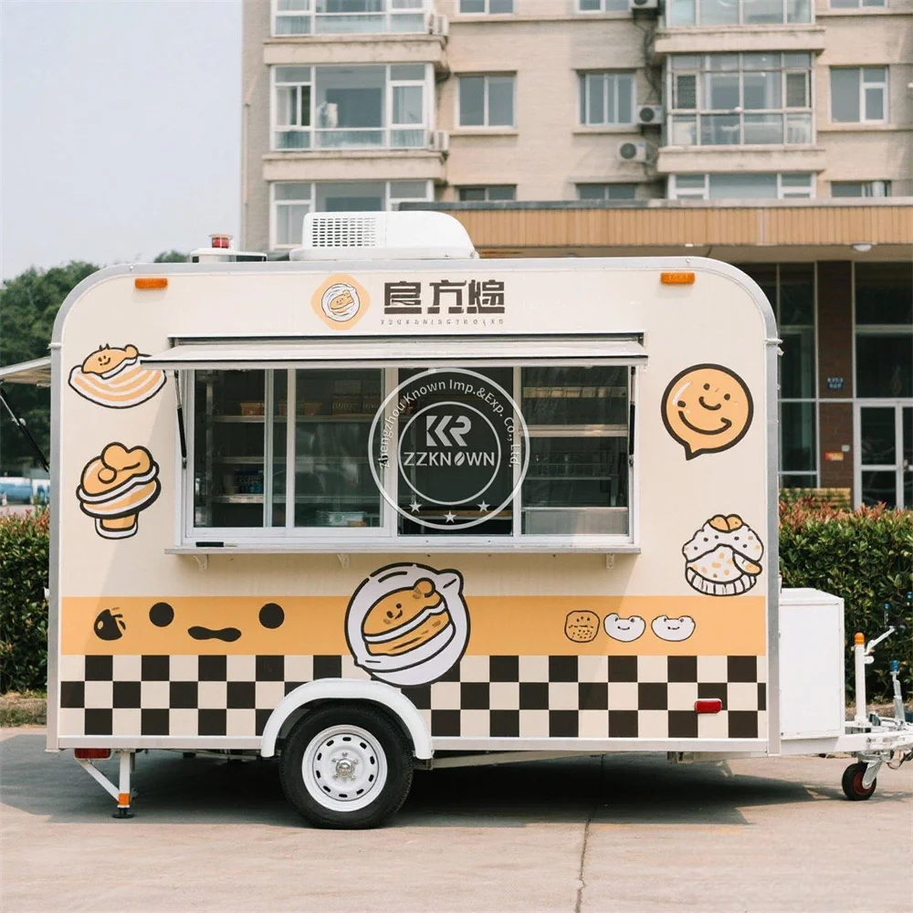 

Customized Food Truck Street Pizza Hot Dog Cart Mobile Concession Ice Coffee Food Trailer With Full Kitchen