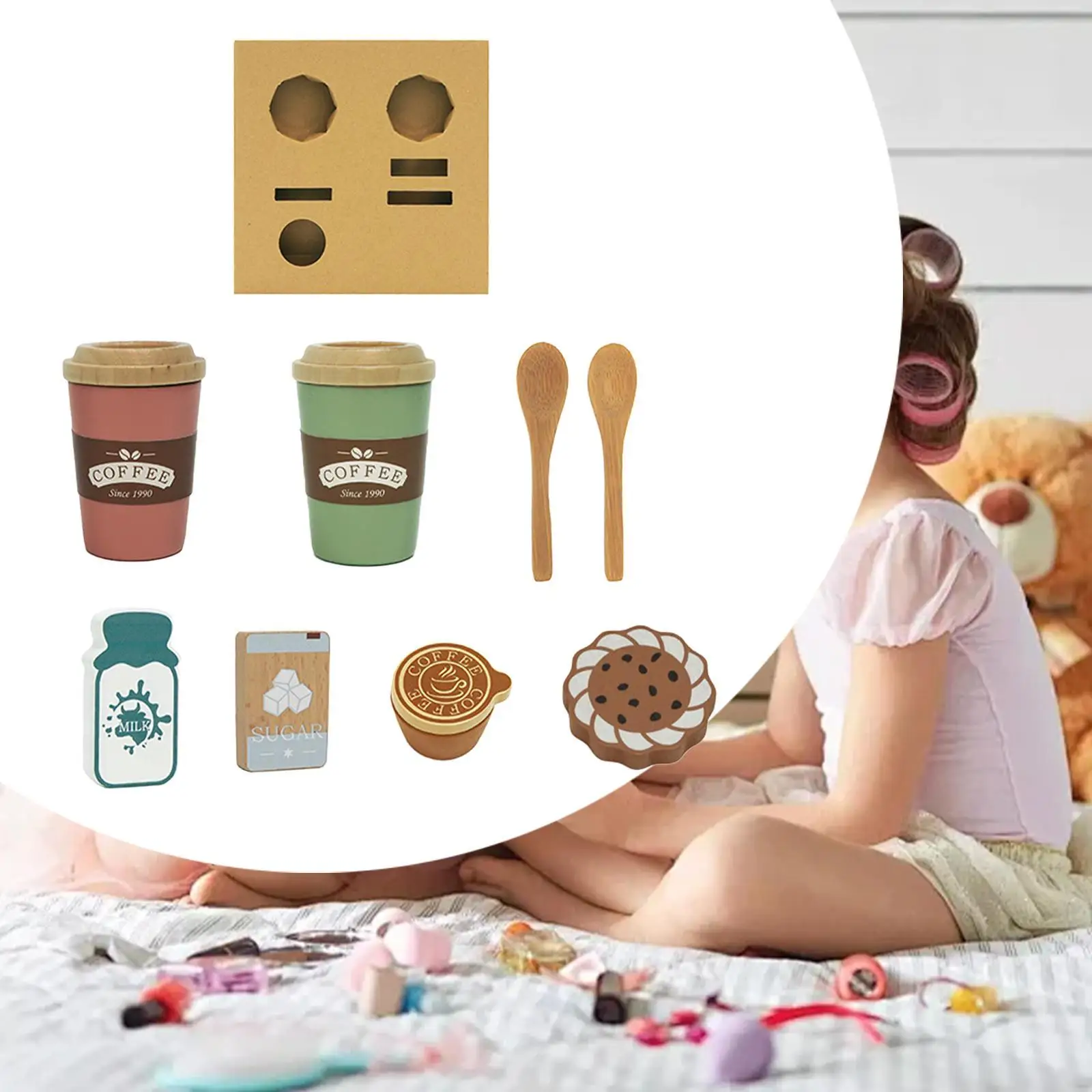 Service de thé en bois pour enfants, Montessori Simulation Py Skills, Snacks, Cadeau d'anniversaire