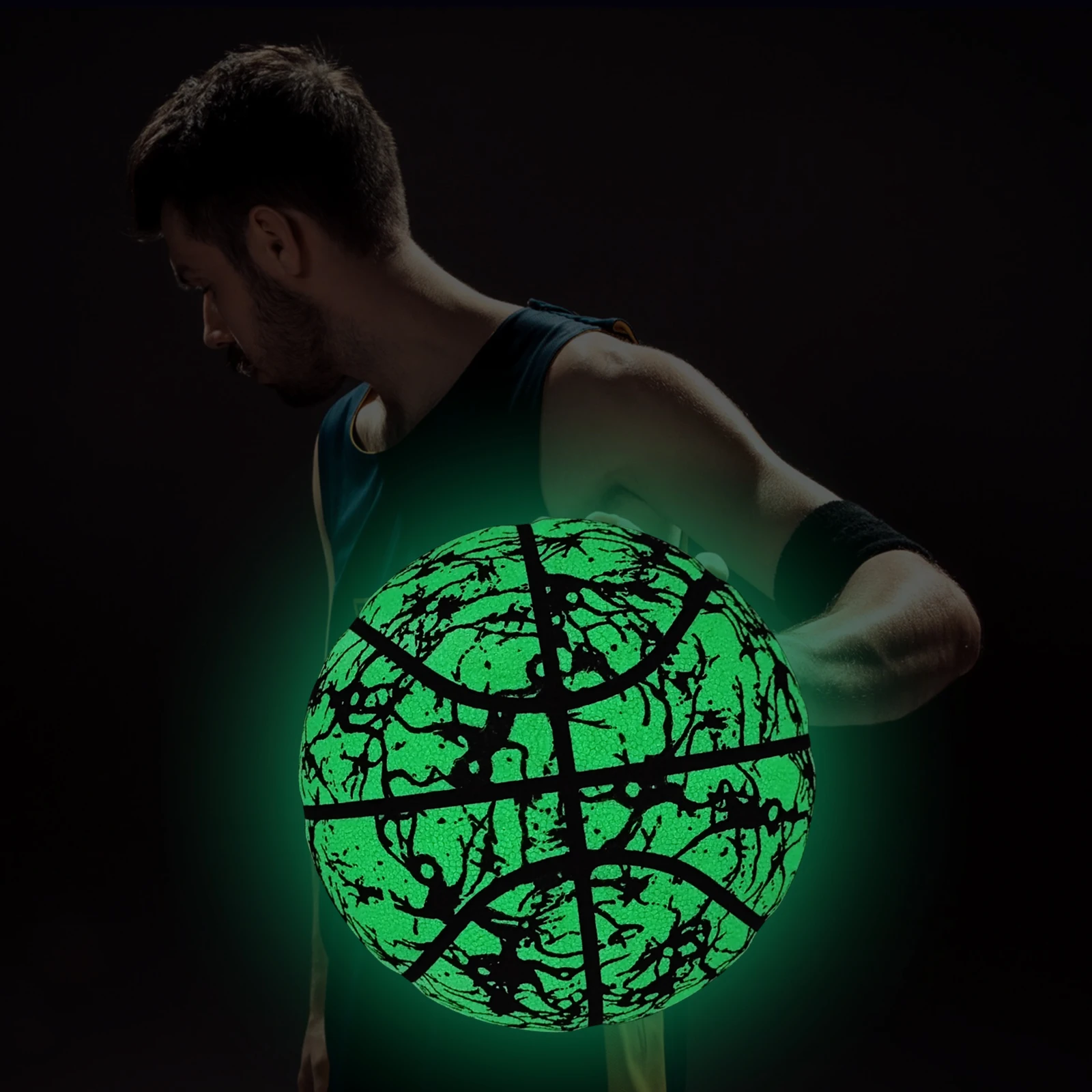 야광 반사 야간용 표준 사이즈 5 6 7 - 로고 없는 야광 농구 생일 선물 실내외 게임 훈련용 공 (청소년 및 성인용)