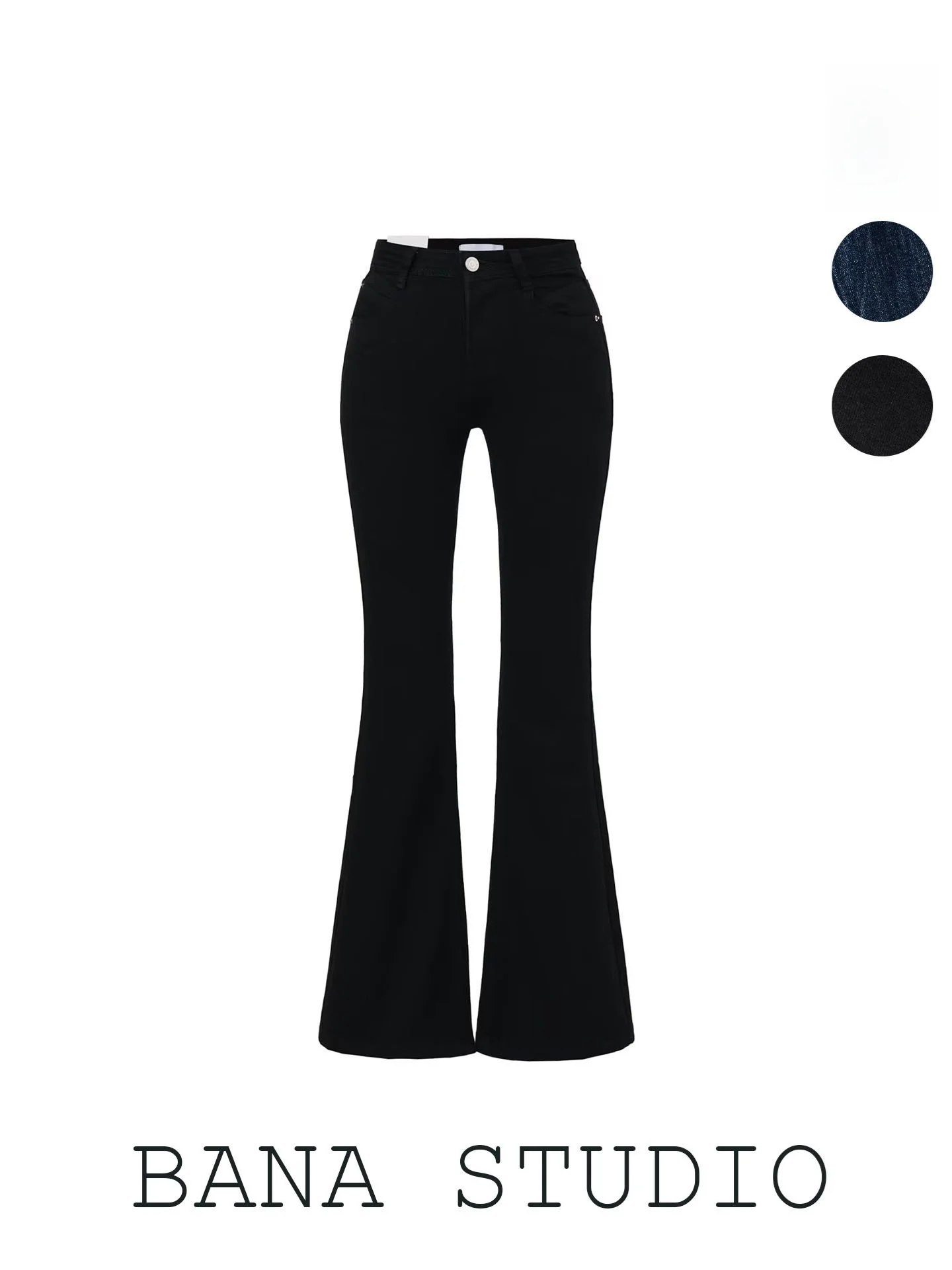 

Low-Waist Flared Jeans Women's Slim Fit Black American Style Denim Pants Tapered Leggings for Ladies Autumn Season Zipper Clo...