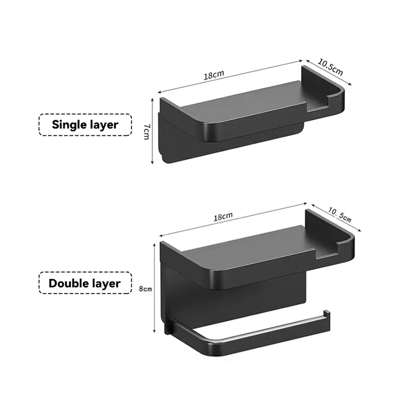 2024 New Toilet Paper Holder Wall-Mounted Paper Roll Holder Storage Tray Toilet Organizer Phone Stand Bathroom Accessories