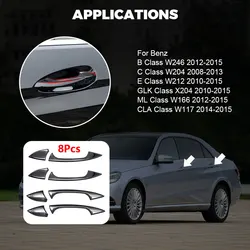 8Pcs Chrome Door Handle Cover for Mercedes-Benz B C E GLK ML CLA-Class W246 W204 W212 X204 W166 W117 Decor Sticker Accessories