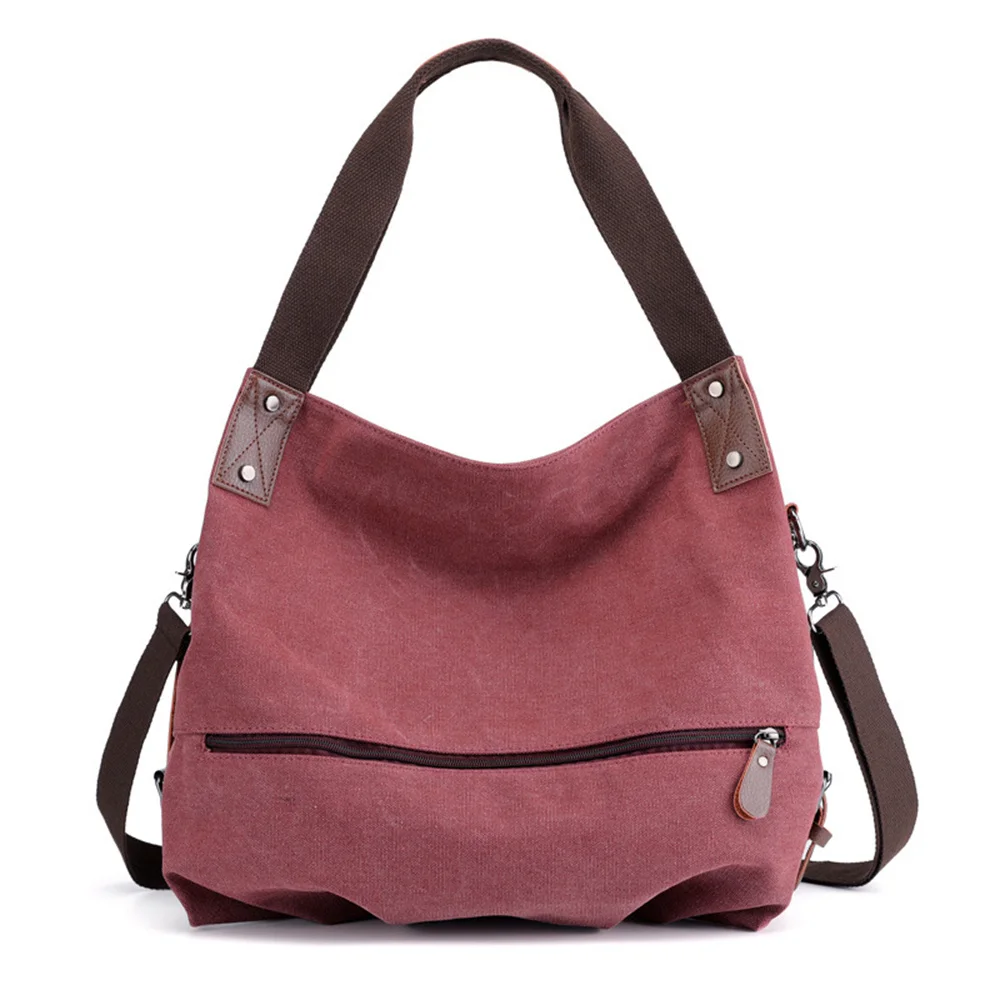 Bolsos de hombro casuales de Color sólido, bolso de lona cruzado de mano, gran capacidad, bolsos de lona versátiles de moda para mujer, regalos