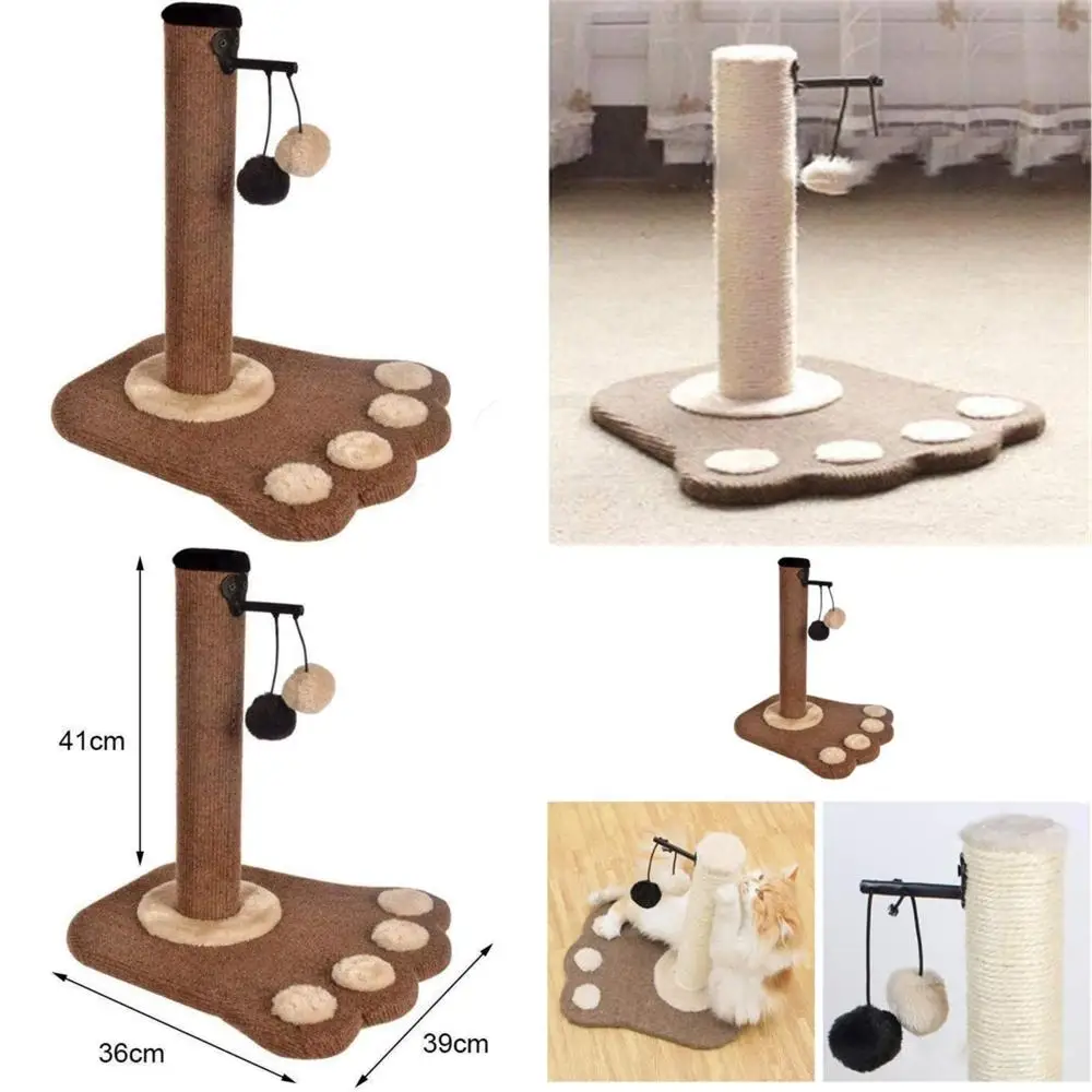 

Кошачья башня из натурального сизаля и ладони с колонной и игрушками, подходит для всех кошек, коричневый дизайн для многоцелевых игр и E