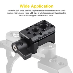 NATO Clamp Quick Release NATO Lock Clamp with 1/4 Inch 3/8 Inch Thread Cold Shoe Mount Camera Cage Expansion Accessories