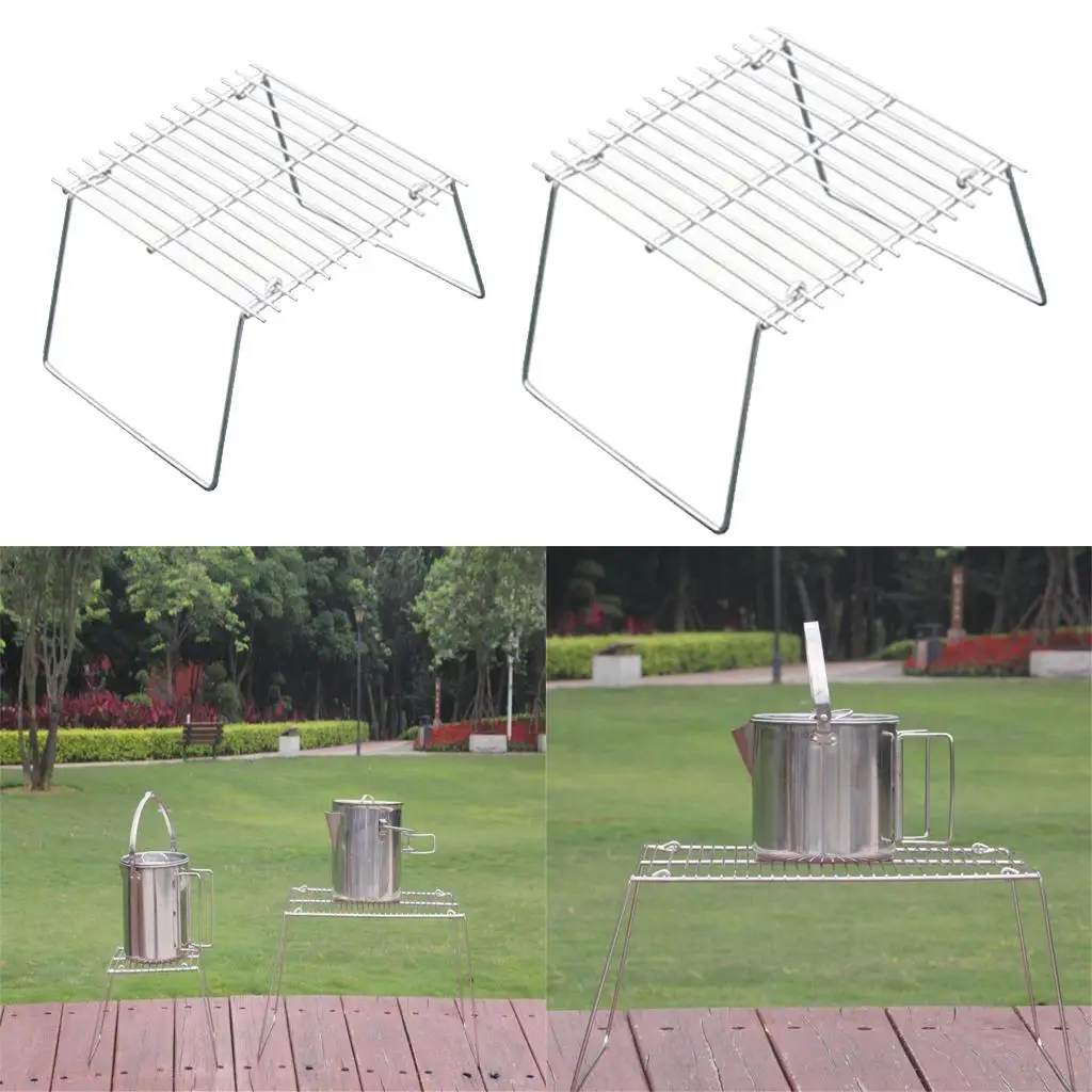 Portable Foldable Campfire Grill Rack Outdoor Stainless Steel for Hiking image 4