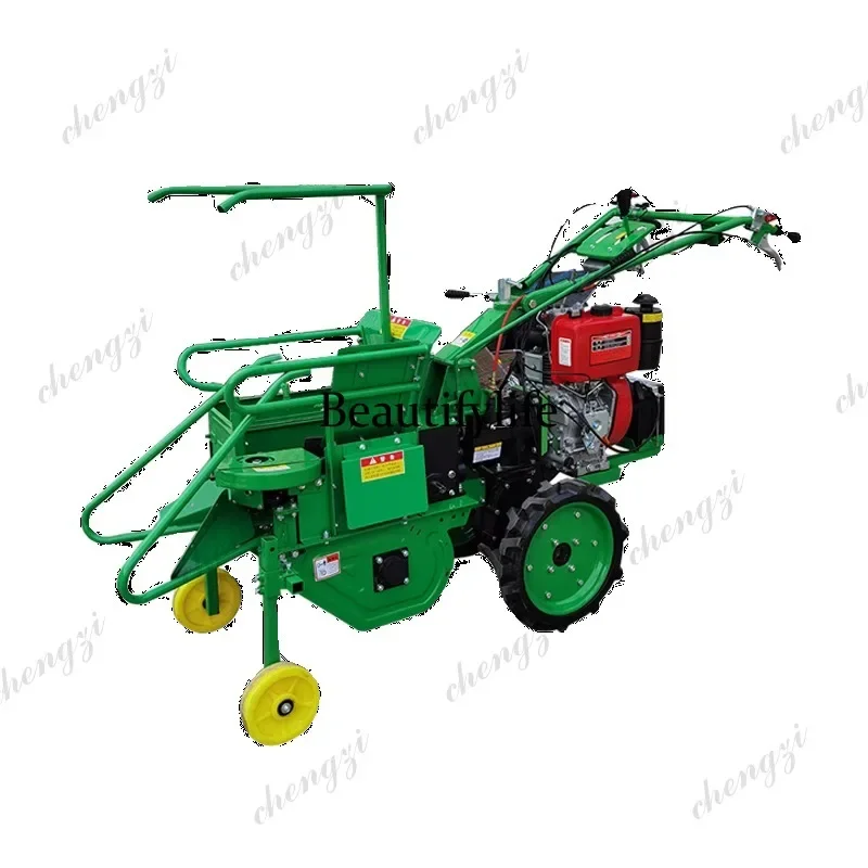 A172  Small household corn harvester hand-held fully automatic self-propelled single-row integrated harvester diesel high horsep