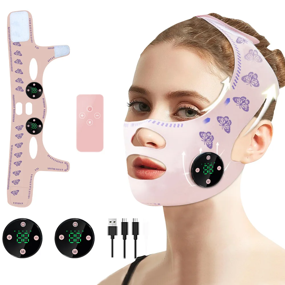 EMS Head Massager USB Charging Facial Slimming Strap Face Lifting Reduce Double Chin Cheek Lift Up Face Skincare Massage Tools