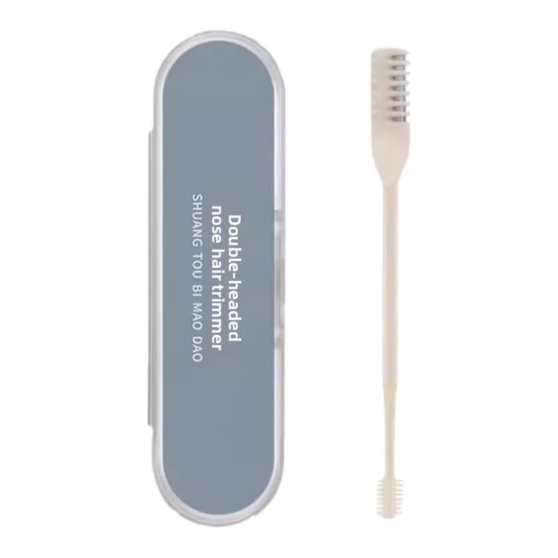Recortador de pelo de nariz de doble cabezal, herramienta Manual de depilación de nariz 360 °   Recorte giratorio para una limpieza suave de caries nasales