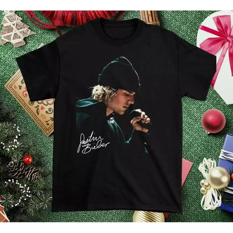 

Hot Justin Bieber Black Cotton Full Size T shirt