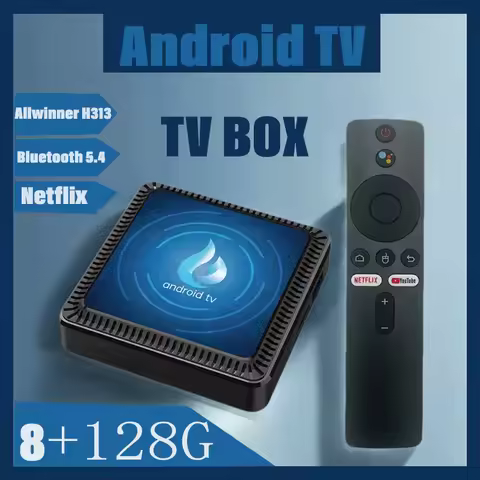 Q17 TVBox AllwinnerH313 Android14 Smart TV Box ATV 8K AV Google Voice Netflix 128GB Large Memory Streaming Media Player BT5.4