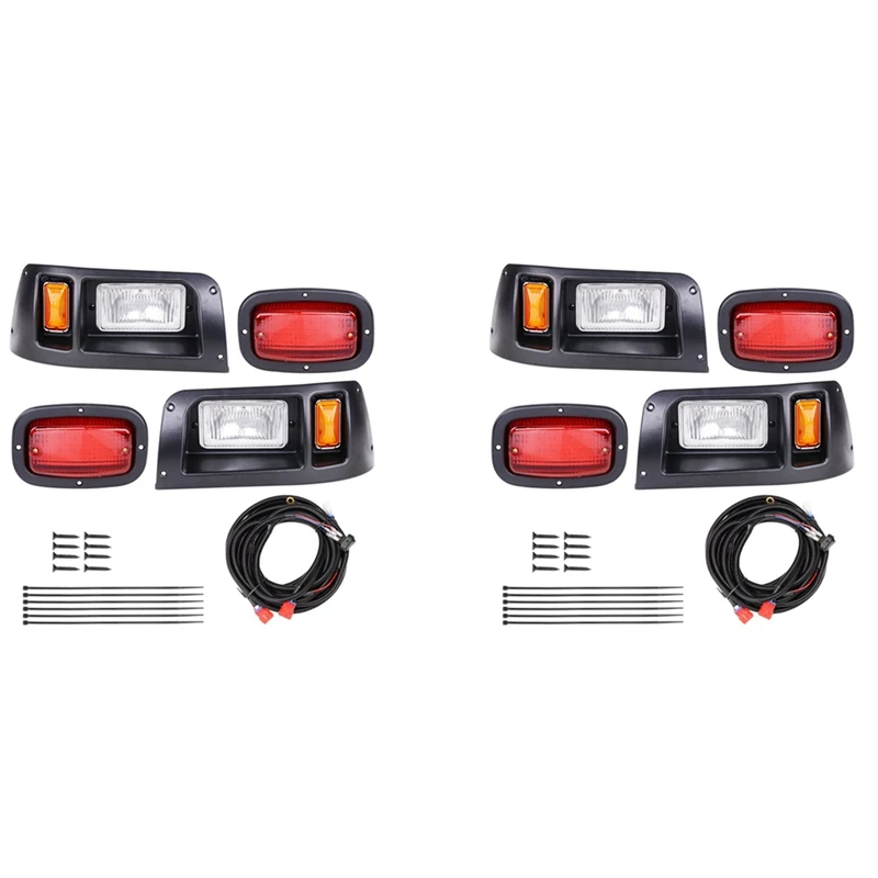 4X Cart Halogen Light Kit Taillights/Headlight Bar Wiring For Club Car DS 1993+