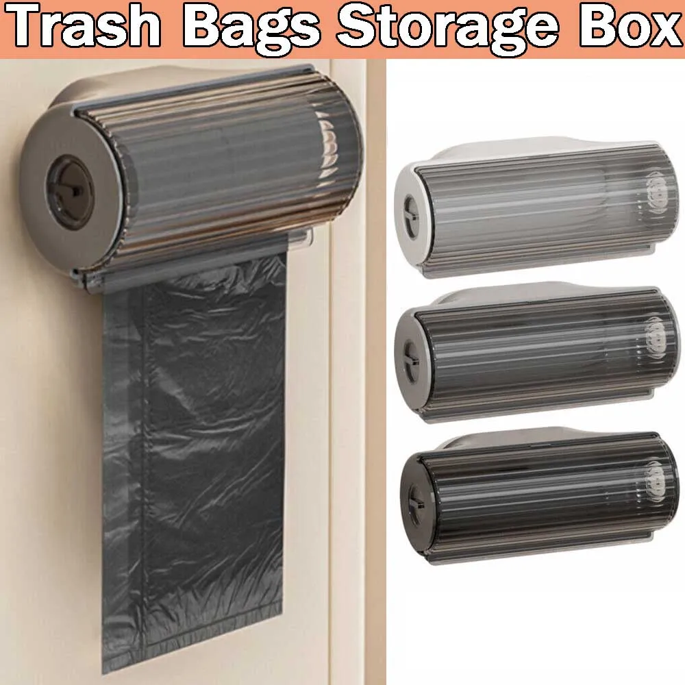 Trash Bags Storage Box Wall Mounted Kitchen Bathroom Plastic Garbage Bag Container Dispenser Home Storage Trash Bags Holder