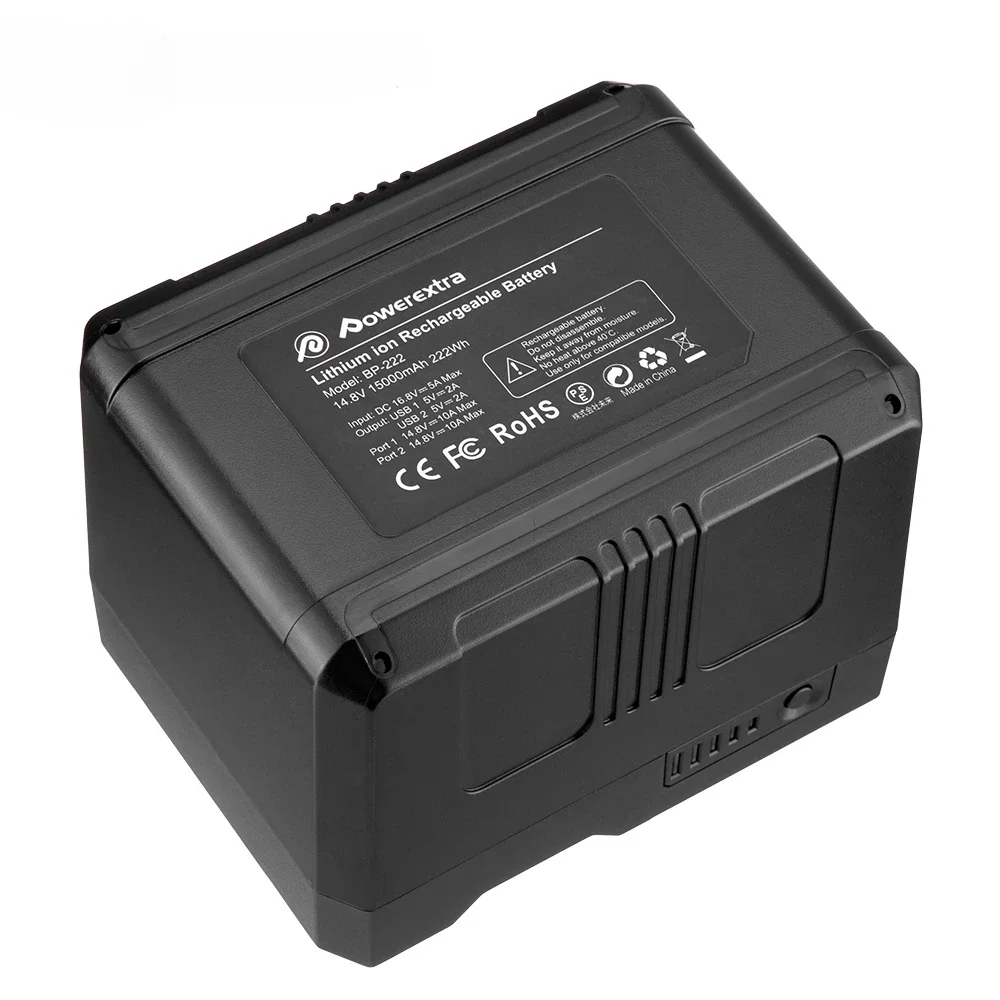 High Capacity V-Mount V-Lock Battery 222Wh 14.8V 15000 MAh Li-Ion Camera Usb Rechargeable Battery