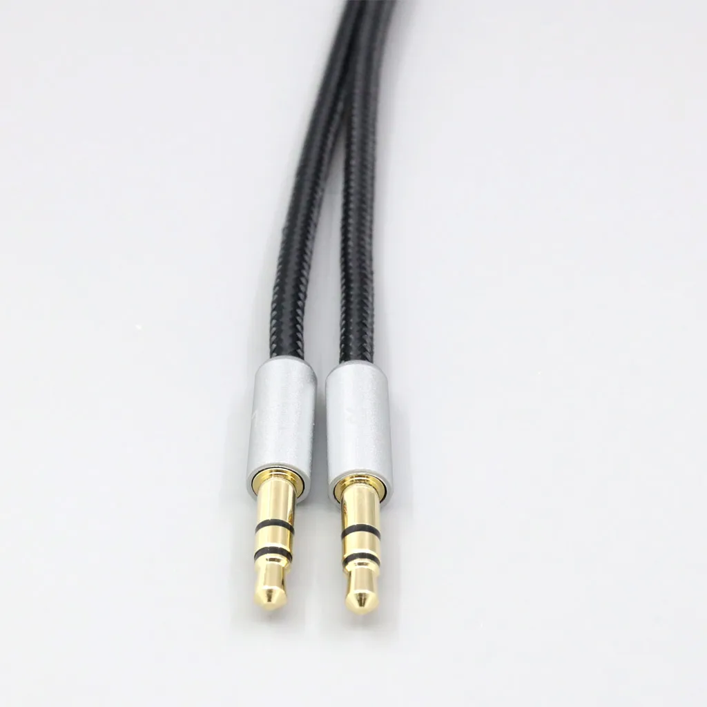 100pcs Black OFC Dual 3.5mm plug Headphone Earphone Headset cable 1.25m  LN008360