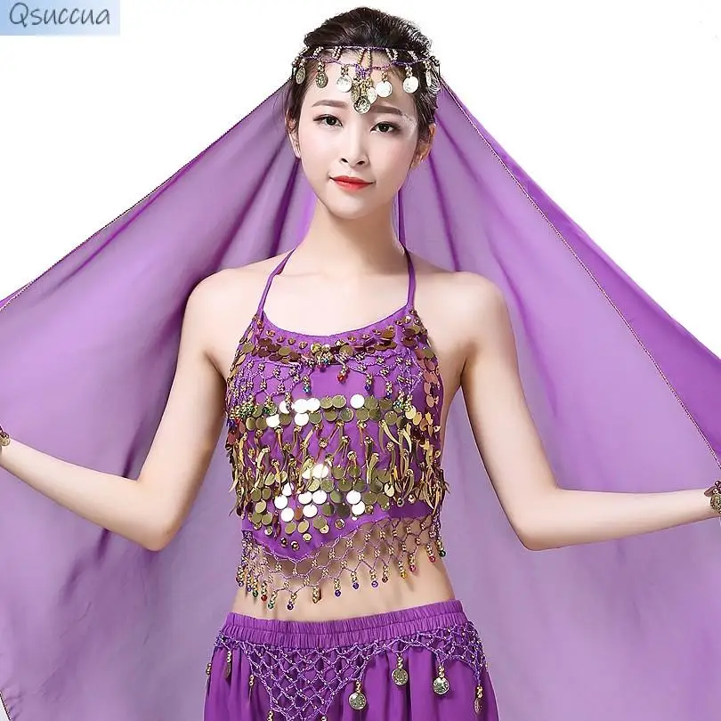 Belly Dance Performance Clothes Tops Dance Clothes Indian Dance Sequined Performance Bras