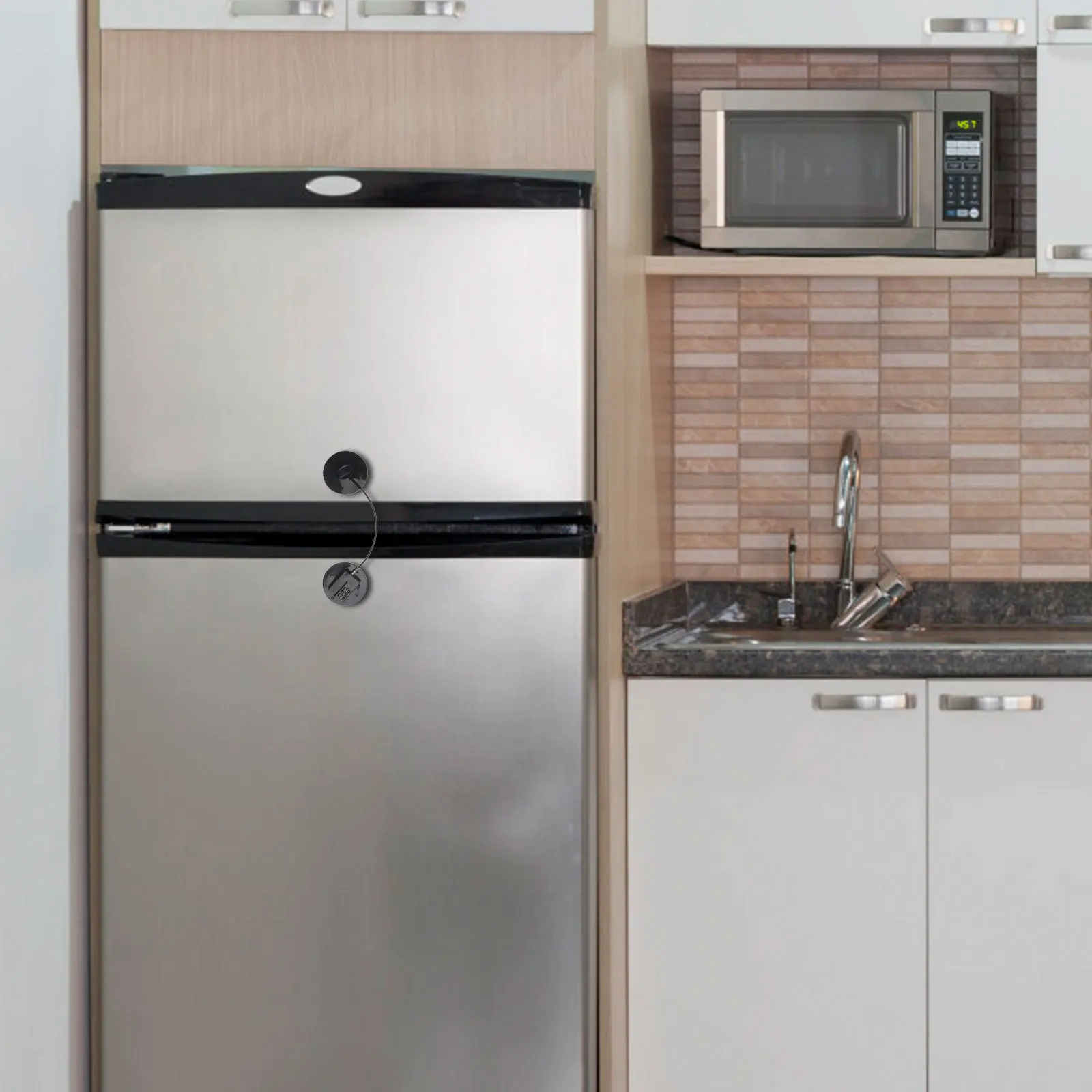 قفل برمز الثلاجة، مزلاج باب مشفر مقاوم للأطفال، آمن وسهل التركيب، قفل برمز الثلاجة مصنوع من مادة ممتازة ومتينة