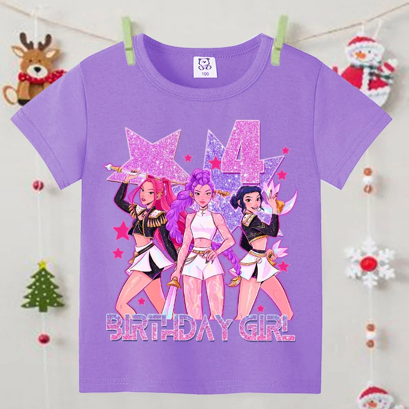 

Футболки KPop «Охотники на демонов» для детей, милый топ с короткими рукавами и рисунком аниме для девочек, летняя модная милая одежда на день рождения, подарки