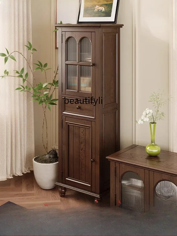 

xz1Retro single door solid wood against the wall living room display dining side wine cabinet integrated small apartment househo