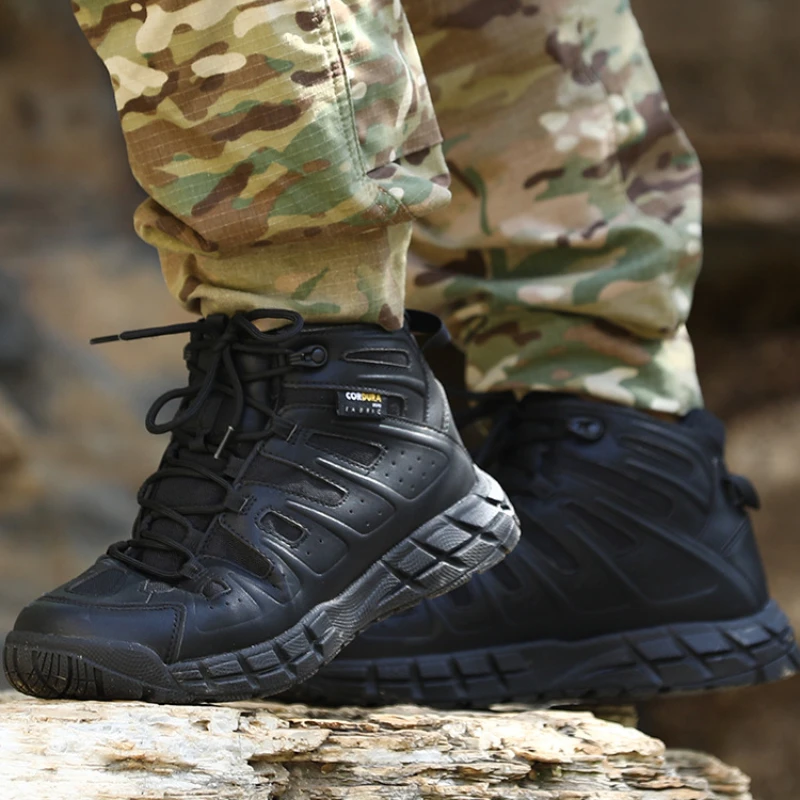 Tactical Outdoor Military Combat Boots Men 46 Size Army Training Shoes Ultralight EVA Shock Absorbing Mountain Hiking Boots Male