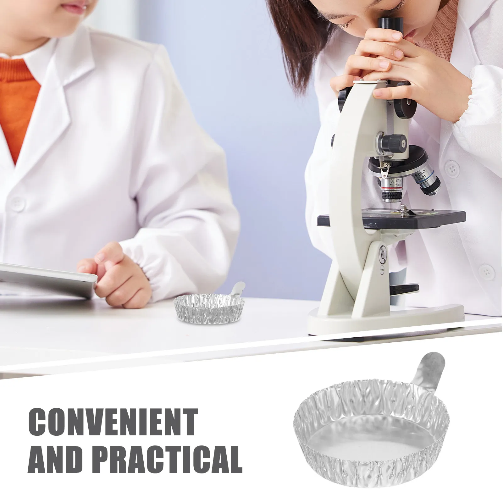 

100 шт. одноразовые герметичные лотки из алюминиевой фольги для взвешивания, для лабораторных образцов и кухонного использования, лабораторное оборудование