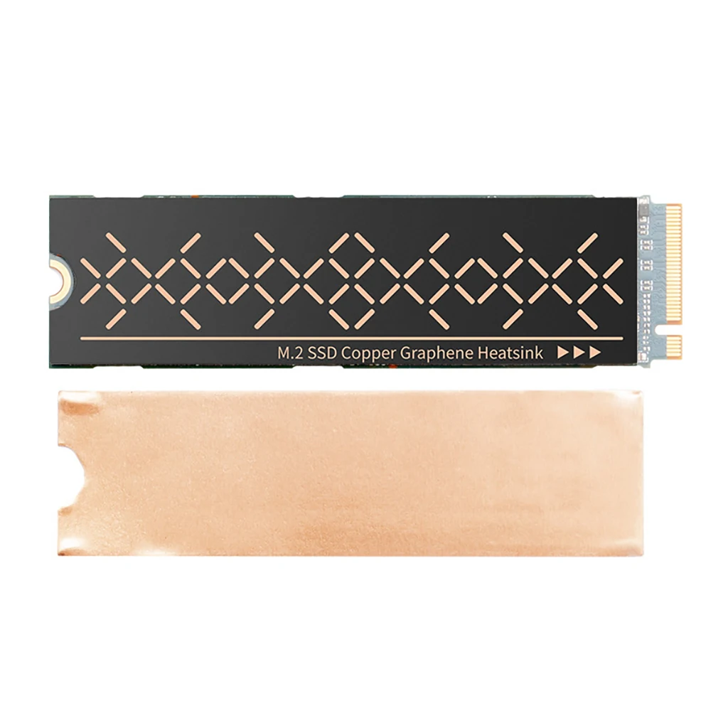 Ультратонкий графеновый медный радиатор для M.2 SSD 2280 NVMe для ноутбуков/мини-ПК, охлаждающая подставка 0.2/0.3 мм