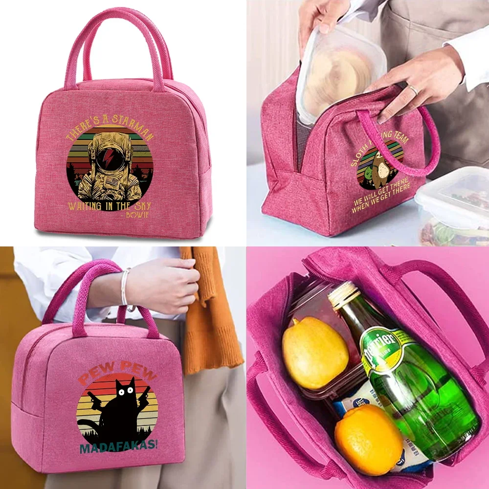 

Lunch Bag Kids Thermal Food Pouch Women Picnic Cooler Portable Storage Packet Insulated Canvas Bags Waterproof Handbag Organizer