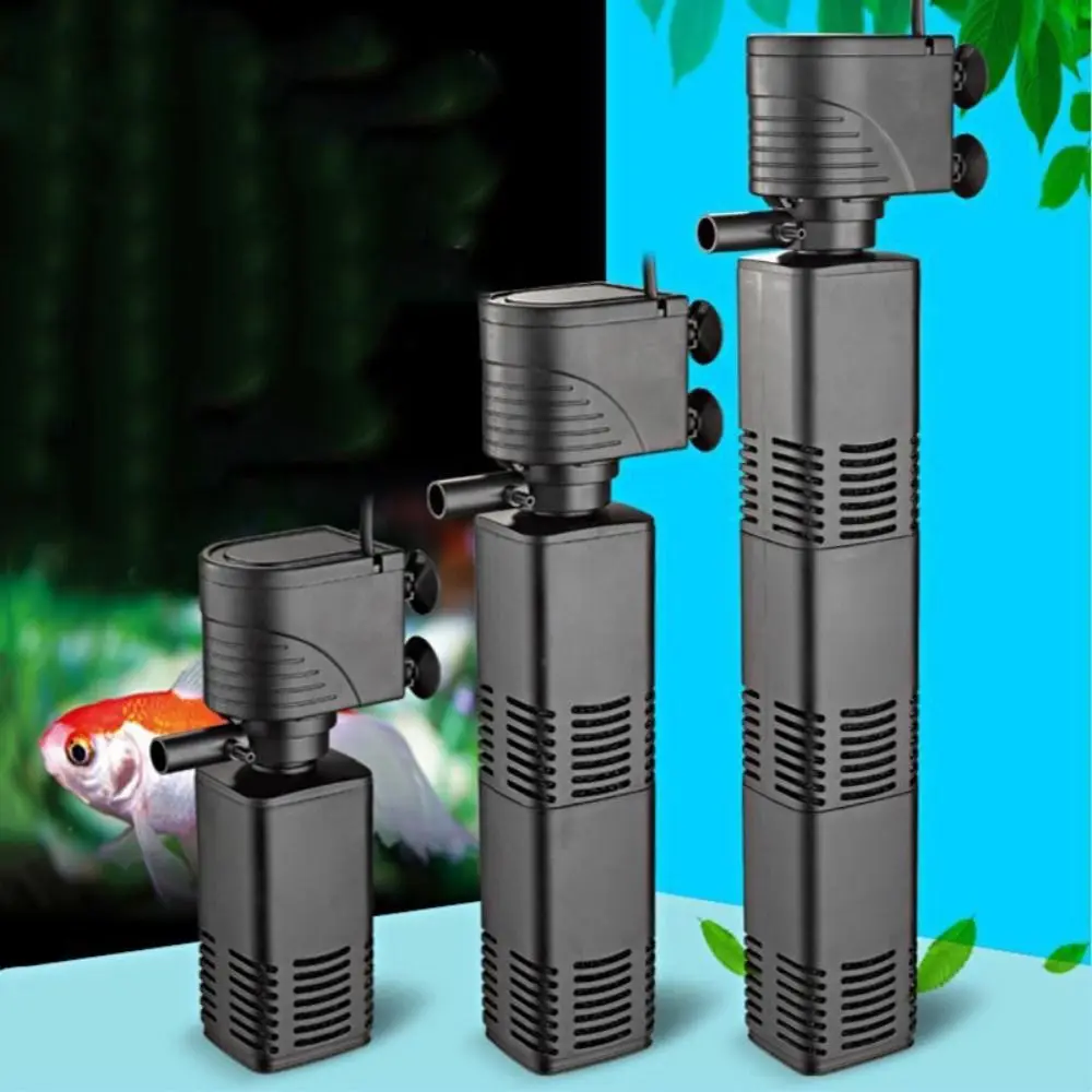 

Plastic 3 in 1 Fish Tank Filter Filtration Increase Air Oxygen Fish Tank Built-in Filter with Inner Sponge 4/6/12/20/30W