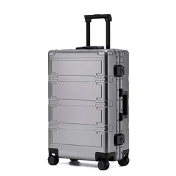 All-aluminium Suitcase High Quality Trolley Case Large Capacity 24/28/30 Inch Customs Lock Luggage 20'' Boarding Suitcase