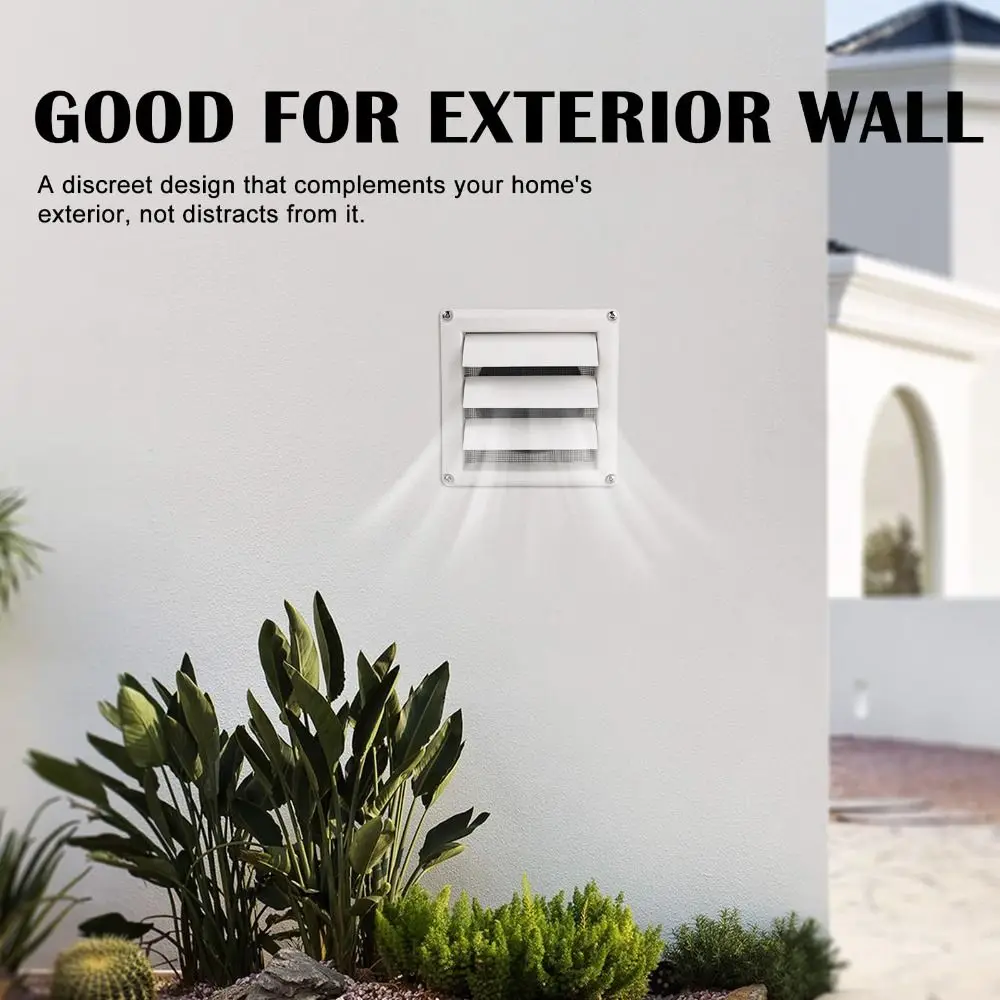 

Вентиляционная решетка из пластика белого цвета для сушилки, всепогодная, с сеткой, для воздуховода сушилки