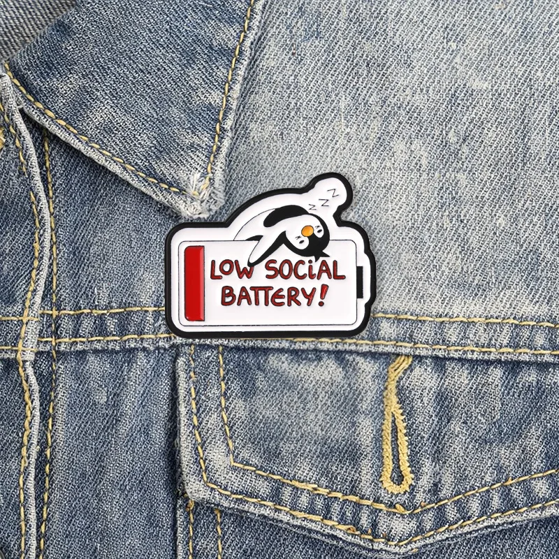 Lustige Batteriesammlung Emaille-Abzeichen Pinguin Katze Frosch Berg Cartoon-Pins Motivierende Zitate Broschen Reversnadel-Set Geschenk – Detail 4