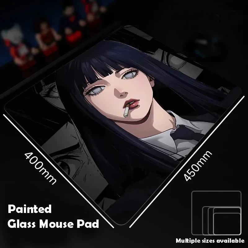 

Крутой стеклянный коврик для мыши для девочек, игровой коврик для мыши Sora, индивидуальный узор, закаленный гладкий коврик для игрового стола, Fps, киберспортивный офисный игровой коврик