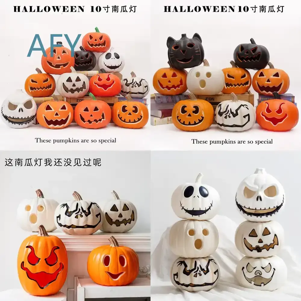 10 inch Spot Halloween Decorative Pumpkin Lamp Ornament LED Luminous for Home Decor for Party Supplies for Fall Decor for