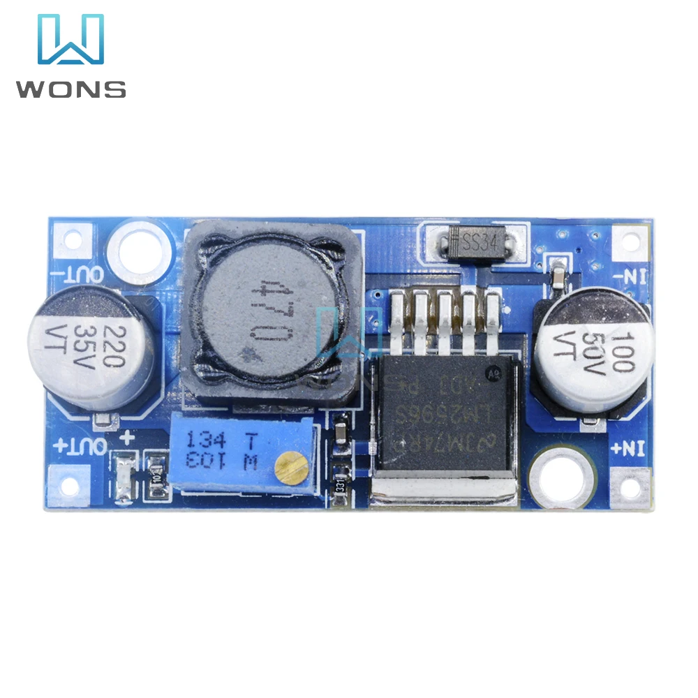 DC-DC Step-down Power Supply Module 3A Adjustable Step-down Module LM2596 Voltage Stabilized From 24 V To 12 V 5 V and 3 V