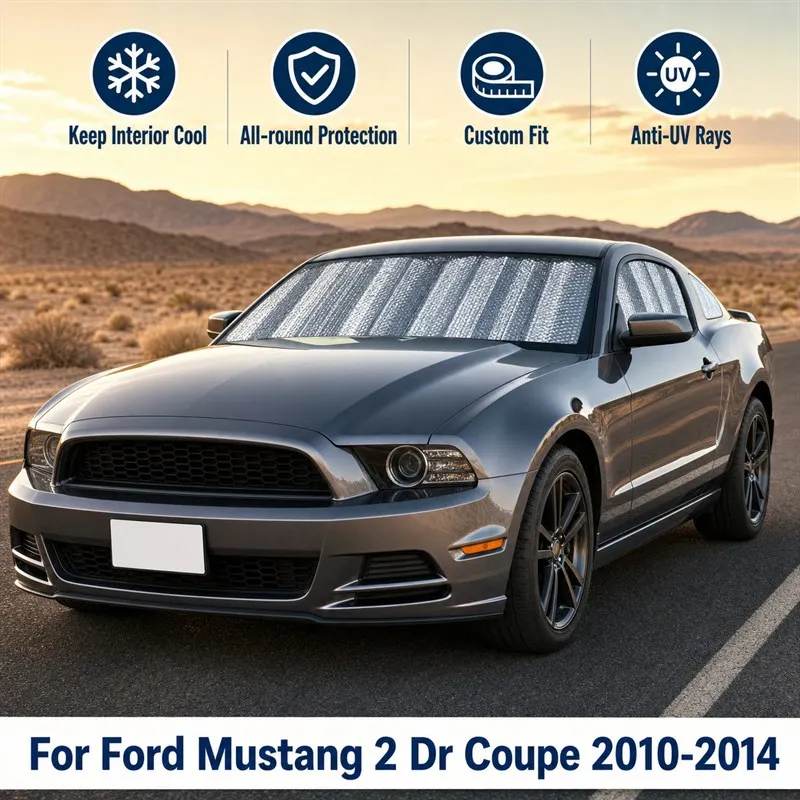 

For Ford Mustang 2 Dr Coupe 2010-2014 Full Set Car Window Sunshades UV Block Privacy Heat Insulated Foldable Car Curtain