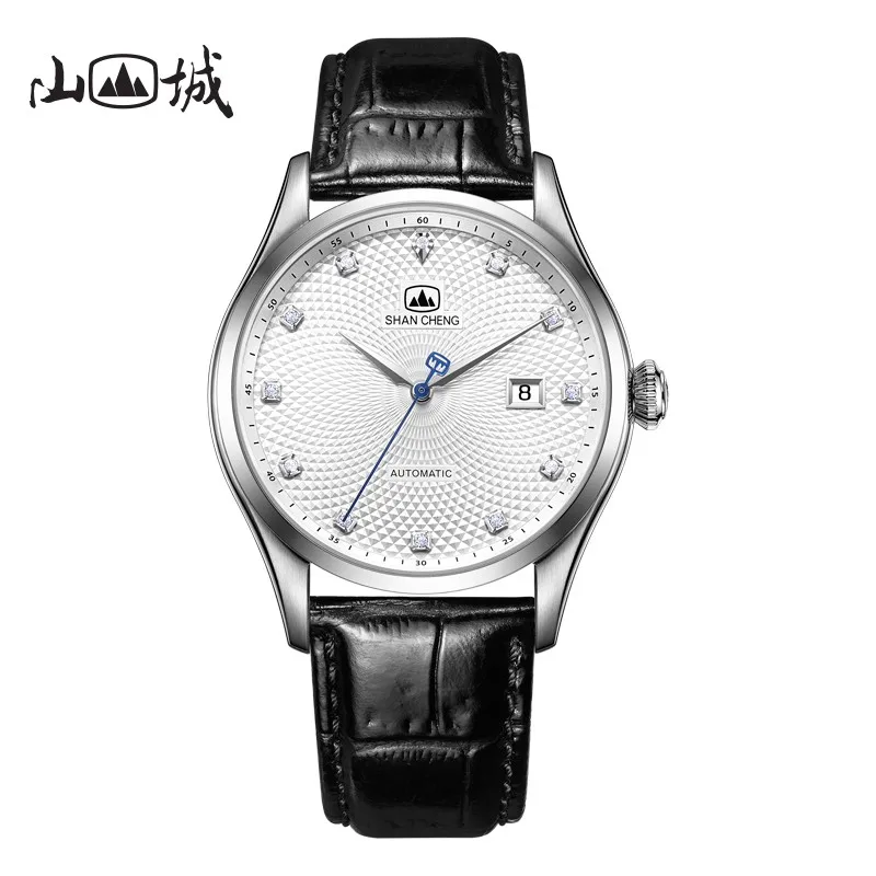 

Shancheng Watch 41.5mm Large Size Men's Dress Watch Stainless Steel Sapphire Waterproof Automatic Date Pt5000 Movement