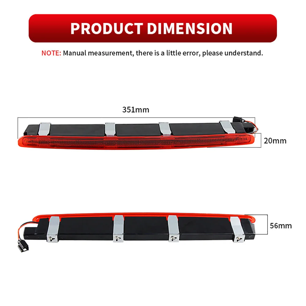 1Pcs Car Rear Stop Tail Lamp Third Brake Light 2038201456 for Mercedes Benz W203 2000-2007 Rear Trunk Replacement Red LED Light