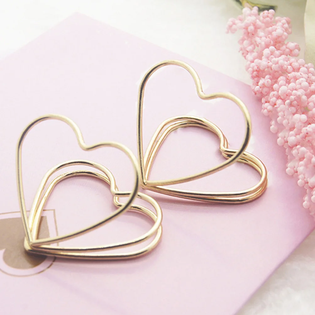 

32 Pcs Love Note Holder Metal Card Photo Holders Business Paper Clip Name Special-shaped Cards Table Office