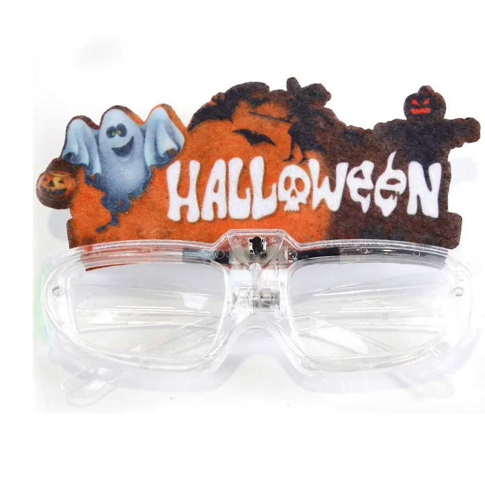 Funny LED Halloween Luminous Glasses Flashing Pumpkin Party Glowing Glass Bat Devil Fluorescent Glasses Stage Performances