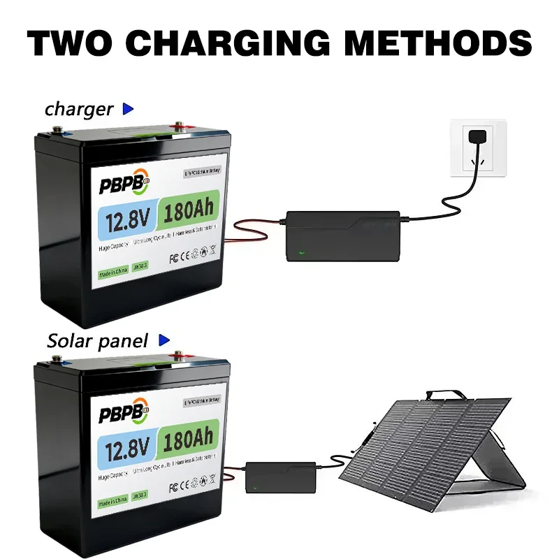 12.8V 200AH Lithium Battery with Built-in BMS fit for Home Storage RV Off-Grid System Solar Power System Marine