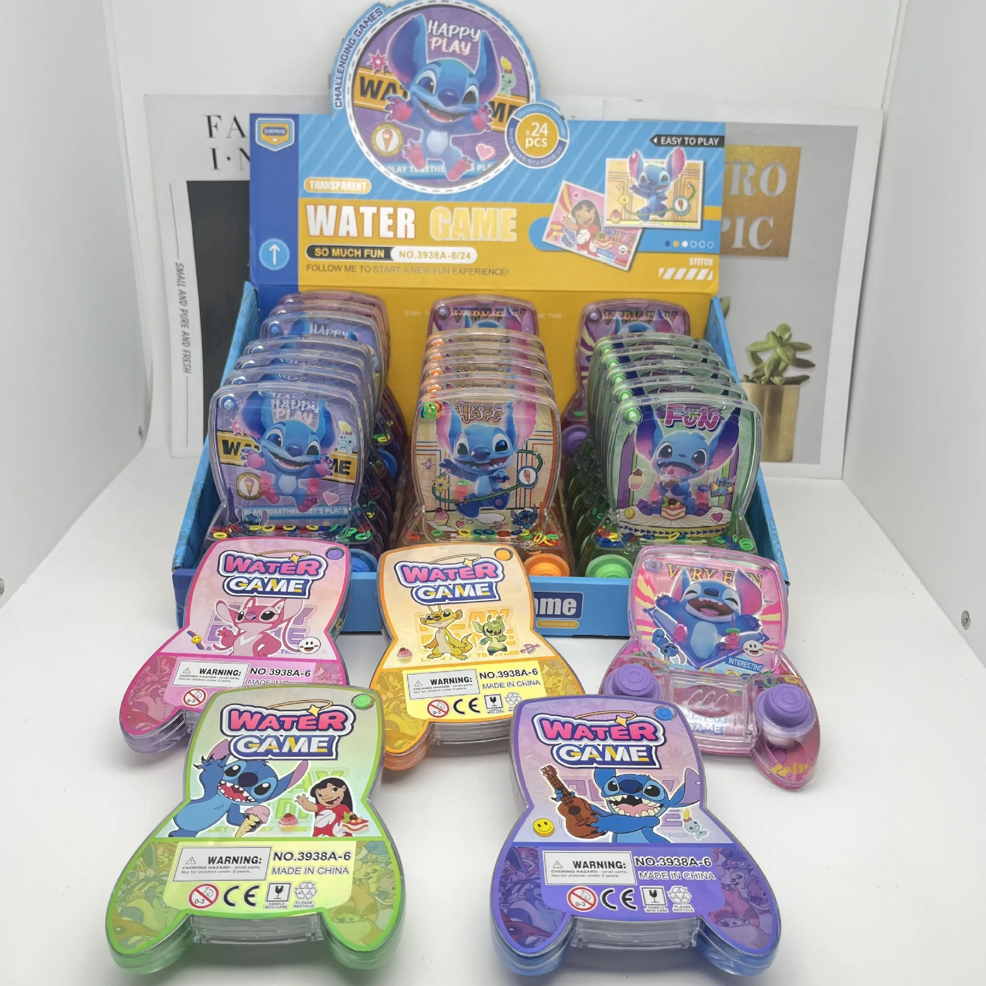 Lilo and Stitch Ring Water Game Console Disney Products Educational Toys Anime Accessories Kids Toys Party Gifts for Children