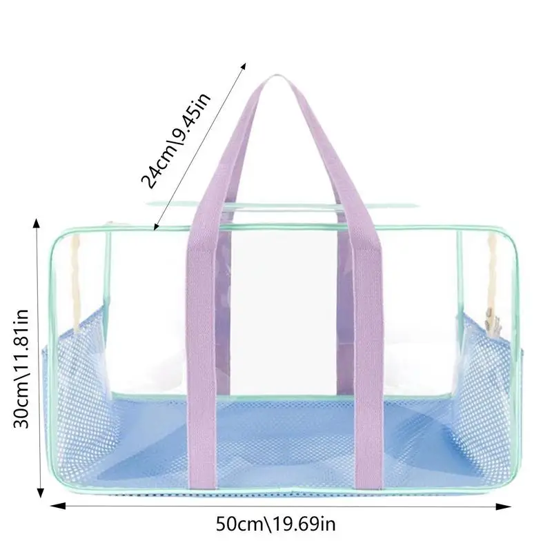 Clear Pool Bag Large Capacity Waterproof Beach Tote With Zipper Travel Storage Pouch For Water Bottles Fishing Clear Beach Bag ﻿