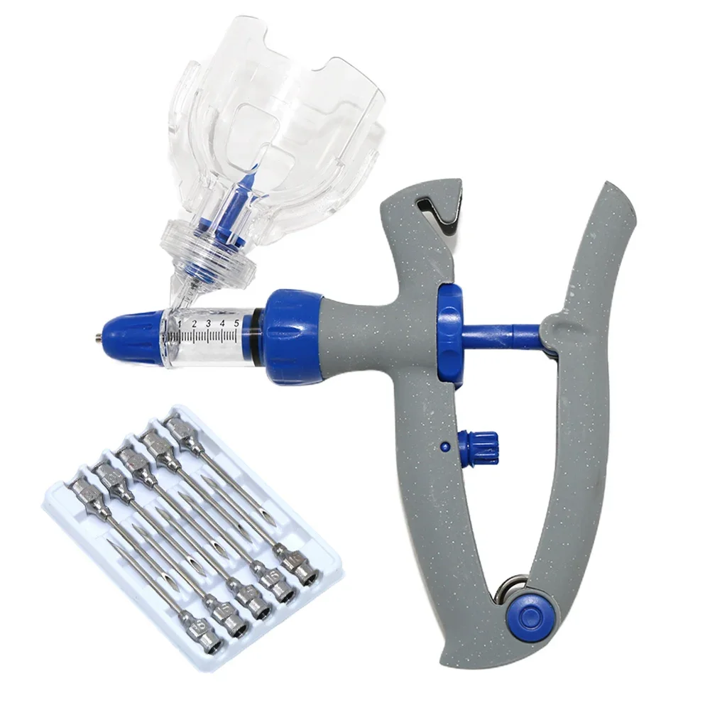 

Automatic Continuous Syringe Animal Adjustable Syringe Chicken Bird Poultry Durable Vaccine Injector 10 Needles Veterinary Tools