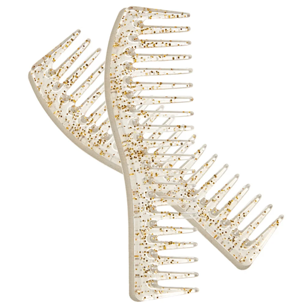 

2Pcs Wide Teeth Hair Combs for Thick Curly Wavy Hair Anti-Static Detangler Lightweight Flexible Wide Tooth Comb