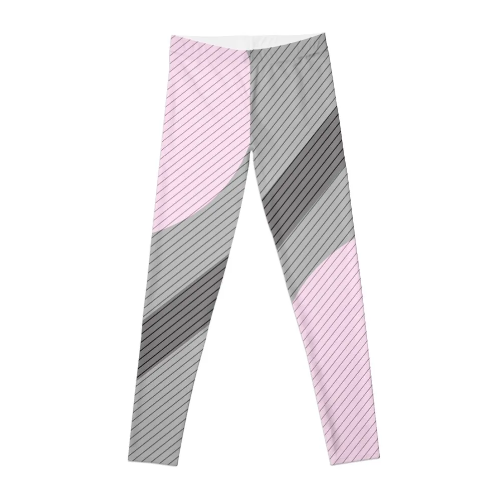 

gray and pink abstract polka dot stripes Leggings Women's gym Female legging pants Womens Leggings