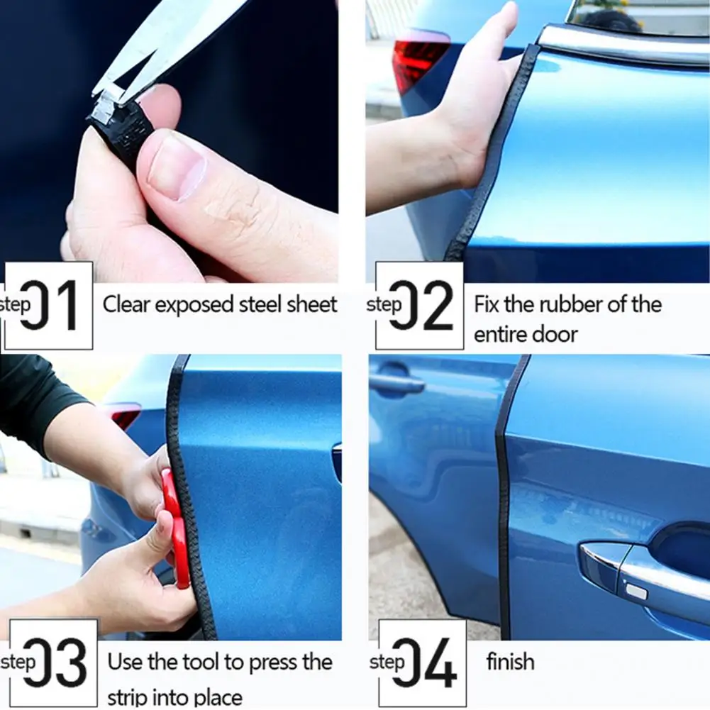 Protector Universal para Borde de puerta de coche, tira de sellado, embellecedor, pegatinas para puerta de automóvil, accesorios protectores de