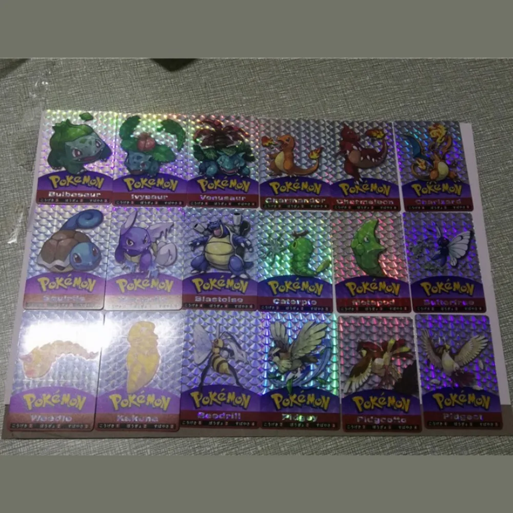 

DIY Self Made Pokemons First Generation Tearable Adhesive Flash Card Anime Peripheral Game Collection Card Holiday Gift