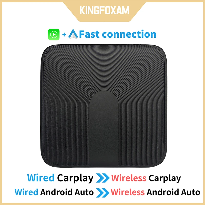 

KINGFOXAM Wireless Carplay for apple Carplay wireless Android Auto 2 in1 Convert wired to wireless adapte